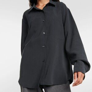 The Frankie Shop Oversized Black Button Down Shirt Size Large